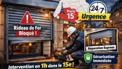 Dépannage rideau métallique Paris 15 Urgence 24h7j Devis
