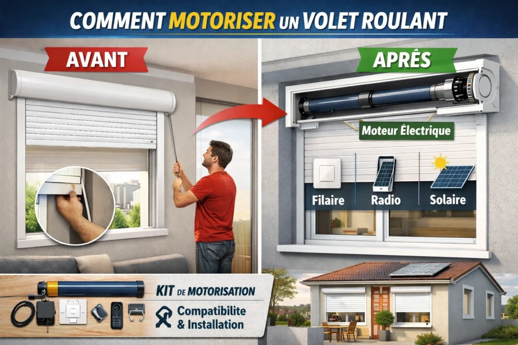 Comment motoriser un volet roulant manuel : fonctionnement, compatibilité et installation