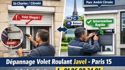 Volet roulant bloqué à Javel (Paris 15) : réparation et dépannage