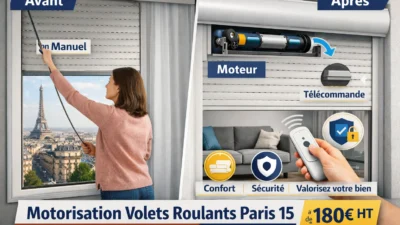 Je veux motoriser mes volets roulants manuels, qui peut le faire à Paris 15 ?