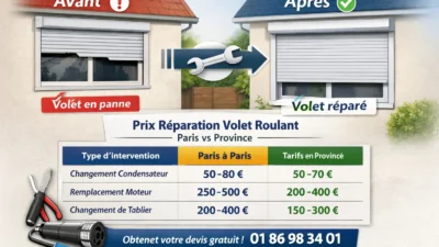 Prix réparation volet roulant : tarifs et guide complet