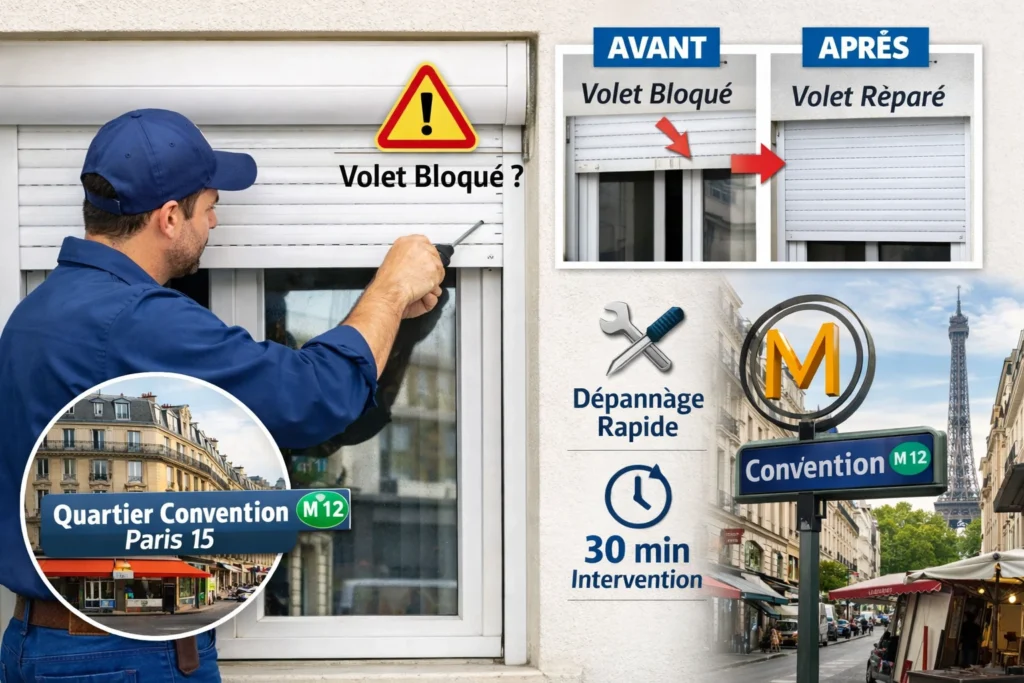 Volet roulant en panne quartier Convention à Paris 15 ?